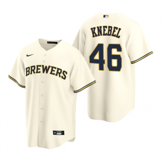 Mens Nike Milwaukee Brewers 46 Corey Knebel Cream Home Stitched Baseball Jersey Mens Nike Milwaukee Brewers 46 Corey Knebel Cream Home Stitched Baseball Jersey