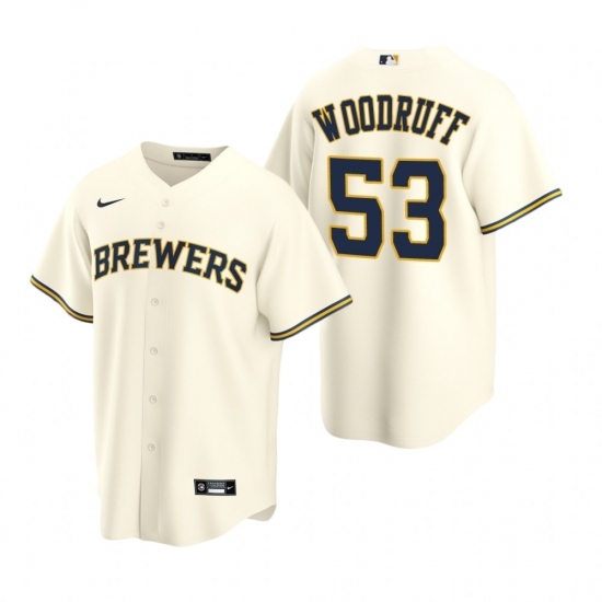 Mens Nike Milwaukee Brewers 53 Brandon Woodruff Cream Home Stitched Baseball Jersey Mens Nike Milwaukee Brewers 53 Brandon Woodruff Cream Home Stitched Baseball Jersey
