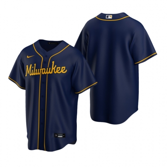 Mens Nike Milwaukee Brewers Blank Navy Alternate Stitched Baseball Jersey Mens Nike Milwaukee Brewers Blank Navy Alternate Stitched Baseball Jersey