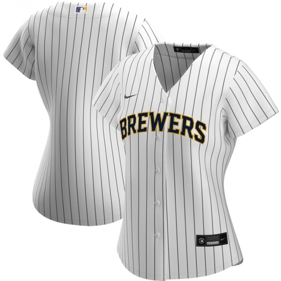 Milwaukee Brewers Nike Women Alternate 2020 MLB Team Jersey White Navy Milwaukee Brewers Nike Women Alternate 2020 MLB Team Jersey White Navy