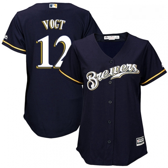 Womens Majestic Milwaukee Brewers 12 Stephen Vogt Replica Navy Blue Alternate Cool Base MLB Jersey Womens Majestic Milwaukee Brewers 12 Stephen Vogt Replica Navy Blue Alternate Cool Base MLB Jersey