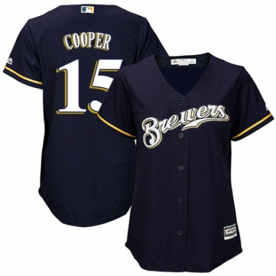 Womens Majestic Milwaukee Brewers 15 Cecil Cooper Authentic White Alternate Cool Base MLB Jersey Womens Majestic Milwaukee Brewers 15 Cecil Cooper Authentic White Alternate Cool Base MLB Jersey