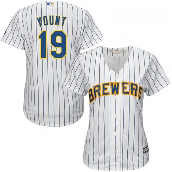 Womens Majestic Milwaukee Brewers 19 Robin Yount Replica White Alternate Cool Base MLB Jersey Womens Majestic Milwaukee Brewers 19 Robin Yount Replica White Alternate Cool Base MLB Jersey