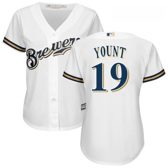 Womens Majestic Milwaukee Brewers 19 Robin Yount Replica White Home Cool Base MLB Jersey Womens Majestic Milwaukee Brewers 19 Robin Yount Replica White Home Cool Base MLB Jersey