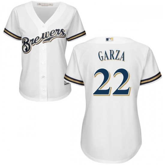 Womens Majestic Milwaukee Brewers 22 Matt Garza Replica White Home Cool Base MLB Jersey Womens Majestic Milwaukee Brewers 22 Matt Garza Replica White Home Cool Base MLB Jersey