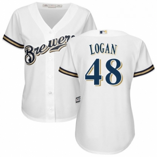 Womens Majestic Milwaukee Brewers 48 Boone Logan Authentic Navy Blue Alternate Cool Base MLB Jersey Womens Majestic Milwaukee Brewers 48 Boone Logan Authentic Navy Blue Alternate Cool Base MLB Jersey