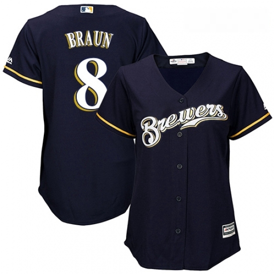 Womens Majestic Milwaukee Brewers 8 Ryan Braun Authentic Navy Blue Alternate Cool Base MLB Jersey Womens Majestic Milwaukee Brewers 8 Ryan Braun Authentic Navy Blue Alternate Cool Base MLB Jersey