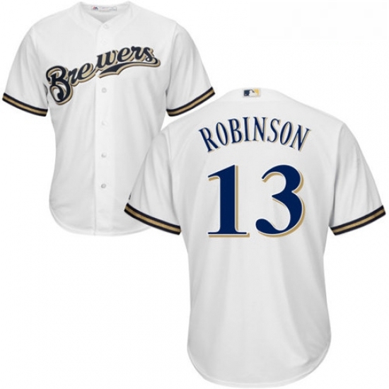 Youth Majestic Milwaukee Brewers 13 Glenn Robinson Authentic White Home Cool Base MLB Jersey Youth Majestic Milwaukee Brewers 13 Glenn Robinson Authentic White Home Cool Base MLB Jersey