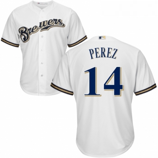 Youth Majestic Milwaukee Brewers 14 Hernan Perez Replica Navy Blue Alternate Cool Base MLB Jersey Youth Majestic Milwaukee Brewers 14 Hernan Perez Replica Navy Blue Alternate Cool Base MLB Jersey