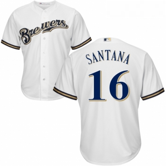 Youth Majestic Milwaukee Brewers 16 Domingo Santana Authentic Navy Blue Alternate Cool Base MLB Jersey Youth Majestic Milwaukee Brewers 16 Domingo Santana Authentic Navy Blue Alternate Cool Base MLB Jersey