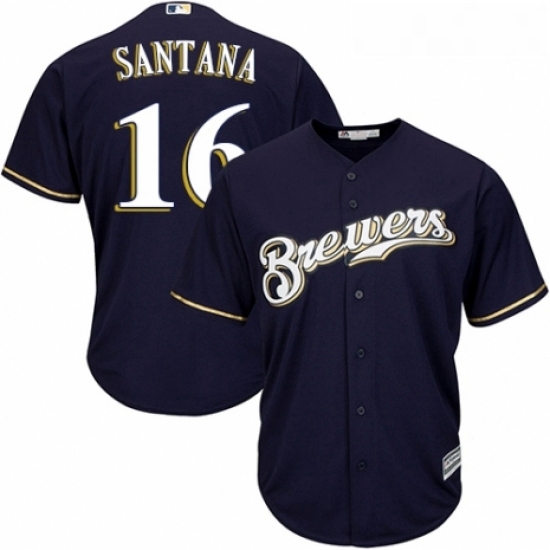 Youth Majestic Milwaukee Brewers 16 Domingo Santana Authentic White Alternate Cool Base MLB Jersey Youth Majestic Milwaukee Brewers 16 Domingo Santana Authentic White Alternate Cool Base MLB Jersey