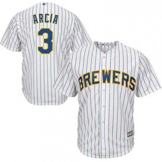 Youth Majestic Milwaukee Brewers 3 Orlando Arcia Authentic White Alternate Cool Base MLB Jersey Youth Majestic Milwaukee Brewers 3 Orlando Arcia Authentic White Alternate Cool Base MLB Jersey