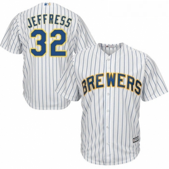 Youth Majestic Milwaukee Brewers 32 Jeremy Jeffress Authentic White Home Cool Base MLB Jersey Youth Majestic Milwaukee Brewers 32 Jeremy Jeffress Authentic White Home Cool Base MLB Jersey