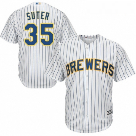 Youth Majestic Milwaukee Brewers 35 Brent Suter Authentic White Home Cool Base MLB Jersey Youth Majestic Milwaukee Brewers 35 Brent Suter Authentic White Home Cool Base MLB Jersey