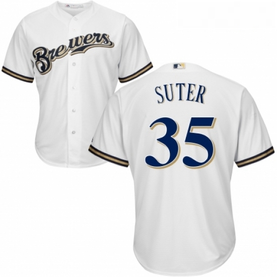 Youth Majestic Milwaukee Brewers 35 Brent Suter Replica Navy Blue Alternate Cool Base MLB Jersey Youth Majestic Milwaukee Brewers 35 Brent Suter Replica Navy Blue Alternate Cool Base MLB Jersey