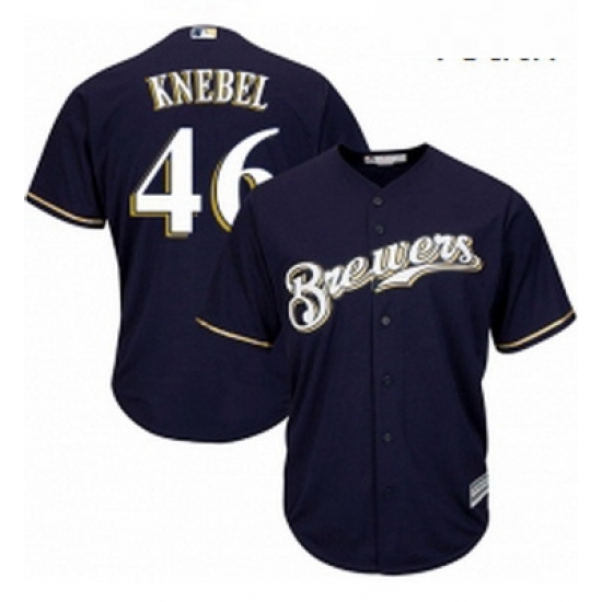 Youth Majestic Milwaukee Brewers 46 Corey Knebel Authentic Navy Blue Alternate Cool Base MLB Jersey Youth Majestic Milwaukee Brewers 46 Corey Knebel Authentic Navy Blue Alternate Cool Base MLB Jersey
