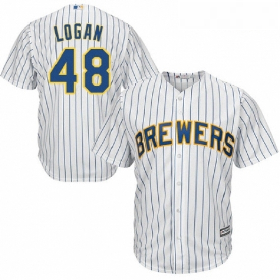 Youth Majestic Milwaukee Brewers 48 Boone Logan Authentic White Home Cool Base MLB Jersey Youth Majestic Milwaukee Brewers 48 Boone Logan Authentic White Home Cool Base MLB Jersey