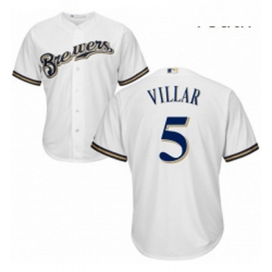 Youth Majestic Milwaukee Brewers 5 Jonathan Villar Replica White Home Cool Base MLB Jersey Youth Majestic Milwaukee Brewers 5 Jonathan Villar Replica White Home Cool Base MLB Jersey