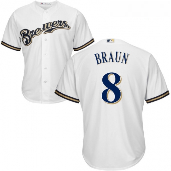 Youth Majestic Milwaukee Brewers 8 Ryan Braun Replica White Home Cool Base MLB Jersey Youth Majestic Milwaukee Brewers 8 Ryan Braun Replica White Home Cool Base MLB Jersey