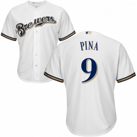 Youth Majestic Milwaukee Brewers 9 Manny Pina Authentic Navy Blue Alternate Cool Base MLB Jersey Youth Majestic Milwaukee Brewers 9 Manny Pina Authentic Navy Blue Alternate Cool Base MLB Jersey
