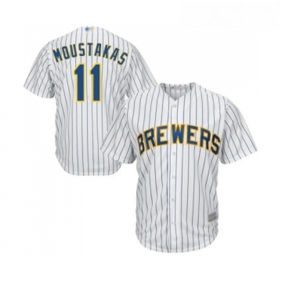 Youth Milwaukee Brewers 11 Mike Moustakas Replica White Home Cool Base Baseball Jersey Youth Milwaukee Brewers 11 Mike Moustakas Replica White Home Cool Base Baseball Jersey