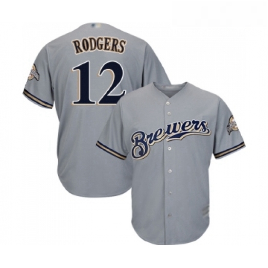 Youth Milwaukee Brewers 12 Aaron Rodgers Replica Grey Road Cool Base Baseball Jersey Youth Milwaukee Brewers 12 Aaron Rodgers Replica Grey Road Cool Base Baseball Jersey