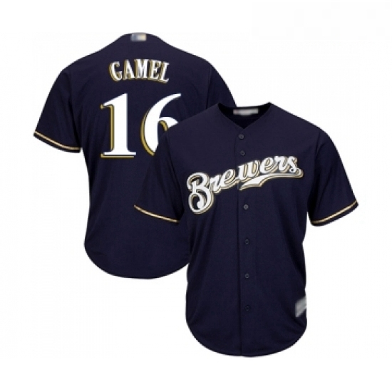 Youth Milwaukee Brewers 16 Ben Gamel Replica Navy Blue Alternate Cool Base Baseball Jersey Youth Milwaukee Brewers 16 Ben Gamel Replica Navy Blue Alternate Cool Base Baseball Jersey