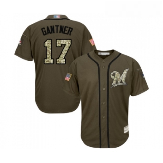 Youth Milwaukee Brewers 17 Jim Gantner Authentic Green Salute to Service Baseball Jersey Youth Milwaukee Brewers 17 Jim Gantner Authentic Green Salute to Service Baseball Jersey
