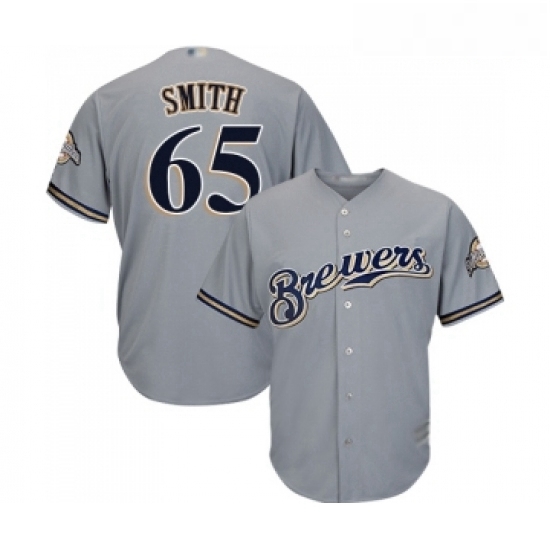 Youth Milwaukee Brewers 65 Burch Smith Replica Grey Road Cool Base Baseball Jersey Youth Milwaukee Brewers 65 Burch Smith Replica Grey Road Cool Base Baseball Jersey