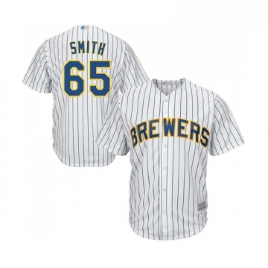 Youth Milwaukee Brewers 65 Burch Smith Replica White Home Cool Base Baseball Jersey Youth Milwaukee Brewers 65 Burch Smith Replica White Home Cool Base Baseball Jersey