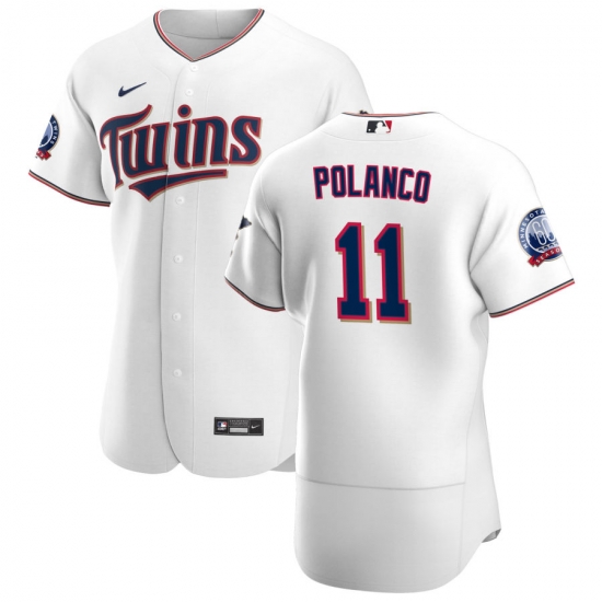 Men Minnesota Twins 11 Jorge Polanco Men Nike White Home 2020 60th Season Flex Base Team MLB Jersey Men Minnesota Twins 11 Jorge Polanco Men Nike White Home 2020 60th Season Flex Base Team MLB Jersey