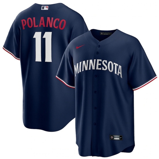 Men Minnesota Twins 11 Jorge Polanco Navy Cool Base Stitched Jersey Men Minnesota Twins 11 Jorge Polanco Navy Cool Base Stitched Jersey