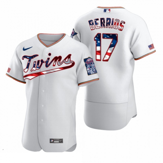 Men Minnesota Twins 17 Jose Berrios Men Nike White Fluttering USA Flag Limited Edition Flex Base MLB Jersey Men Minnesota Twins 17 Jose Berrios Men Nike White Fluttering USA Flag Limited Edition Flex Base MLB Jersey