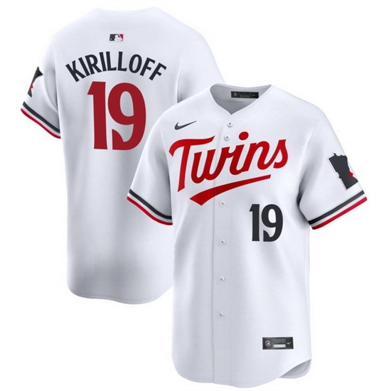 Men Minnesota Twins 19 Alex Kirilloff White 2024 Home Limited Stitched Baseball Jersey Men Minnesota Twins 19 Alex Kirilloff White 2024 Home Limited Stitched Baseball Jersey