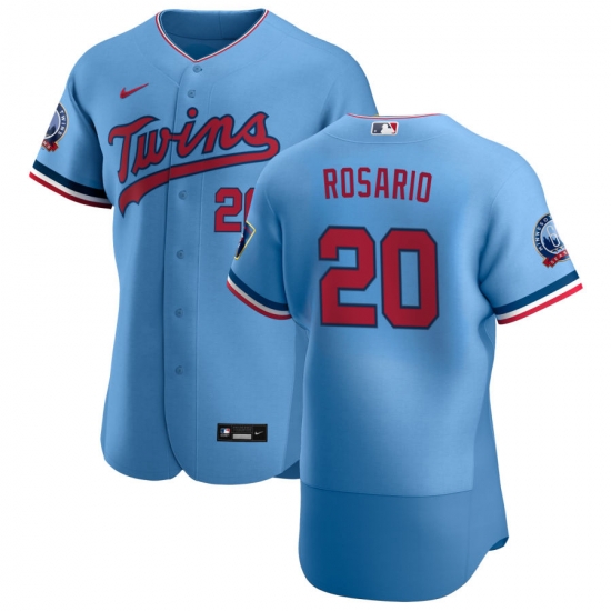 Men Minnesota Twins 20 Eddie Rosario Men Nike Light Blue Alternate 2020 60th Season Flex Base Team MLB Jersey Men Minnesota Twins 20 Eddie Rosario Men Nike Light Blue Alternate 2020 60th Season Flex Base Team MLB Jersey