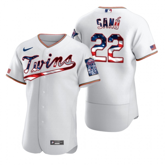 Men Minnesota Twins 22 Miguel Sano Men Nike White Fluttering USA Flag Limited Edition Flex Base MLB Jersey Men Minnesota Twins 22 Miguel Sano Men Nike White Fluttering USA Flag Limited Edition Flex Base MLB Jersey