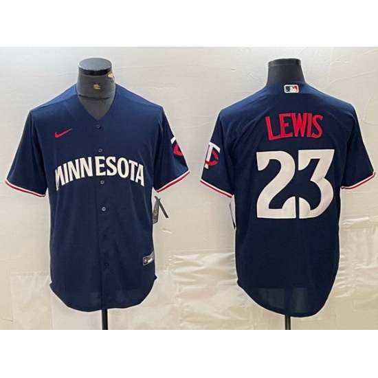 Men Minnesota Twins 23 Royce Lewis Navy Cool Base Stitched Baseball Jersey Men Minnesota Twins 23 Royce Lewis Navy Cool Base Stitched Baseball Jersey