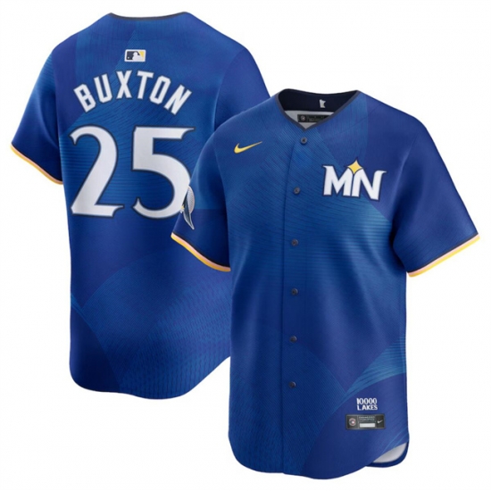 Men Minnesota Twins 25 Byron Buxton Royal 2024 City Connect Limited Stitched Baseball Jersey Men Minnesota Twins 25 Byron Buxton Royal 2024 City Connect Limited Stitched Baseball Jersey