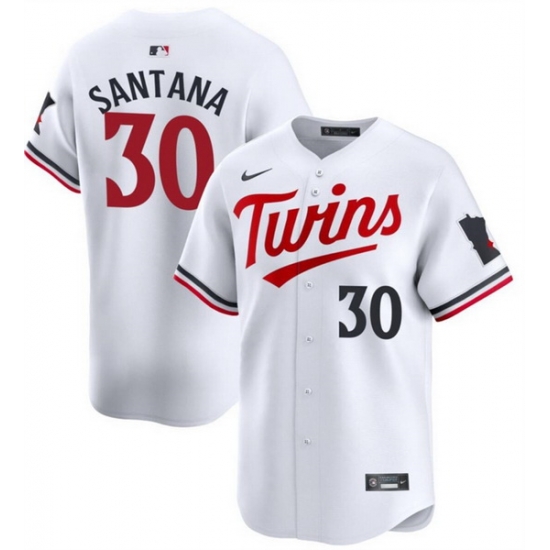 Men Minnesota Twins 30 Carlos Santana White 2024 Home Limited Cool Base Stitched Baseball Jersey Men Minnesota Twins 30 Carlos Santana White 2024 Home Limited Cool Base Stitched Baseball Jersey