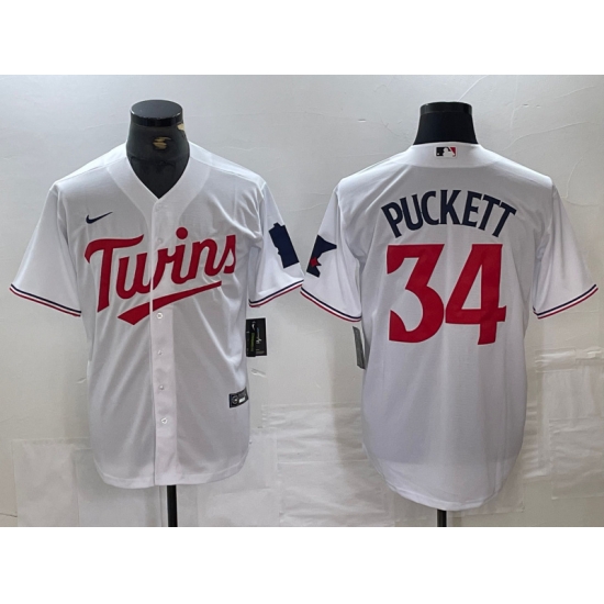 Men Minnesota Twins 34 Kirby Puckett White Red Stitched MLB Cool Base Nike Jersey Men Minnesota Twins 34 Kirby Puckett White Red Stitched MLB Cool Base Nike Jersey