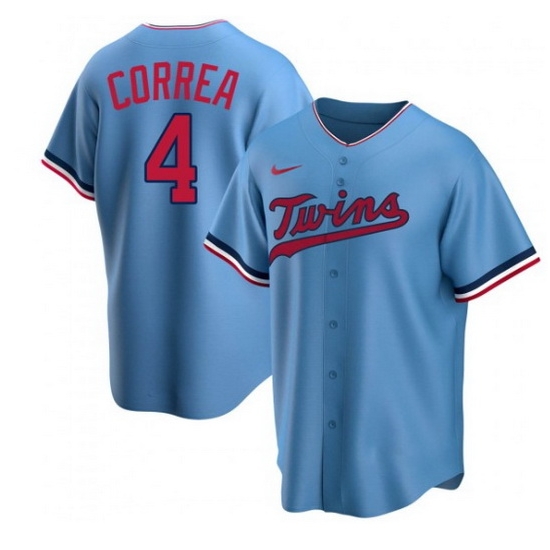 Men Minnesota Twins 4 Carlos Correa Blue Cool Base Stitched jersey Men Minnesota Twins 4 Carlos Correa Blue Cool Base Stitched jersey