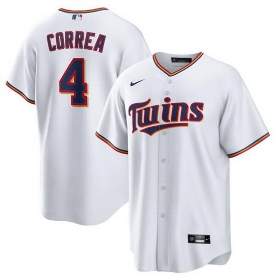 Men Minnesota Twins 4 Carlos Correa White Cool Base Stitched jersey Men Minnesota Twins 4 Carlos Correa White Cool Base Stitched jersey