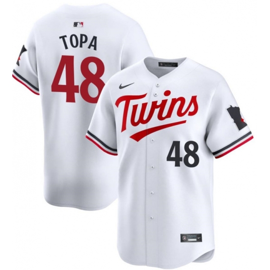 Men Minnesota Twins 48 Justin Topa White 2024 Home Limited Cool Base Stitched Baseball Jersey Men Minnesota Twins 48 Justin Topa White 2024 Home Limited Cool Base Stitched Baseball Jersey
