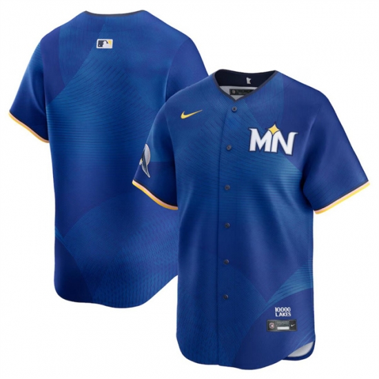 Men Minnesota Twins Blank Royal 2024 City Connect Limited Stitched Baseball Jersey Men Minnesota Twins Blank Royal 2024 City Connect Limited Stitched Baseball Jersey
