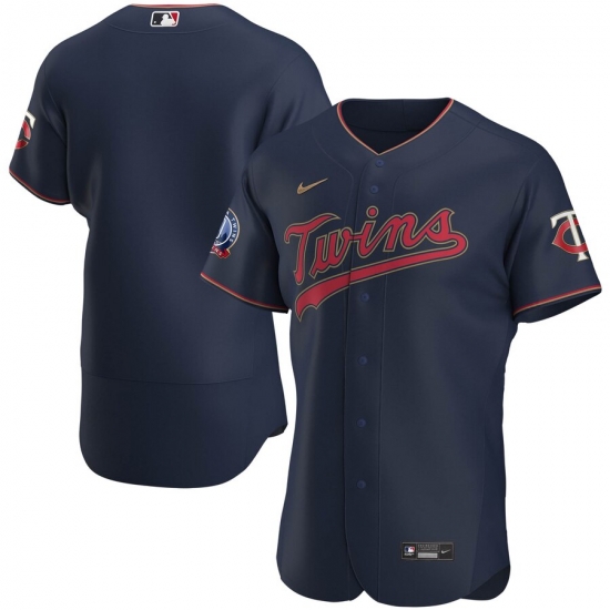 Men Minnesota Twins Men Nike Navy Alternate 2020 60th Season Flex Base Team Logo MLB Jersey Men Minnesota Twins Men Nike Navy Alternate 2020 60th Season Flex Base Team Logo MLB Jersey