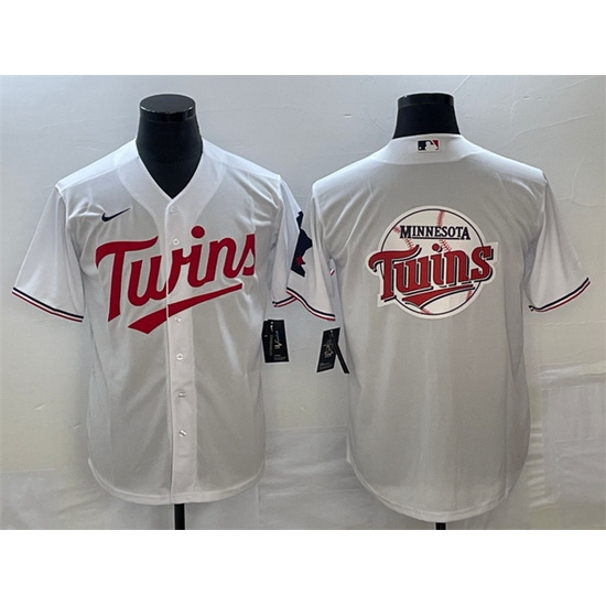 Men Minnesota Twins White Team Big Logo Cool Base Stitched Jersey Men Minnesota Twins White Team Big Logo Cool Base Stitched Jersey