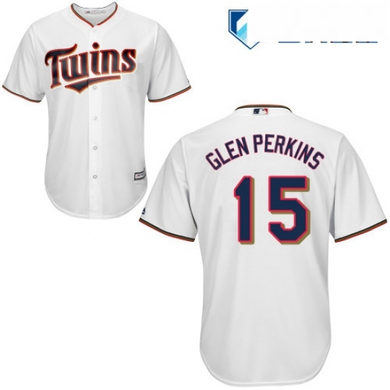 Mens Majestic Minnesota Twins 15 Glen Perkins Replica White Home Cool Base MLB Jersey Mens Majestic Minnesota Twins 15 Glen Perkins Replica White Home Cool Base MLB Jersey