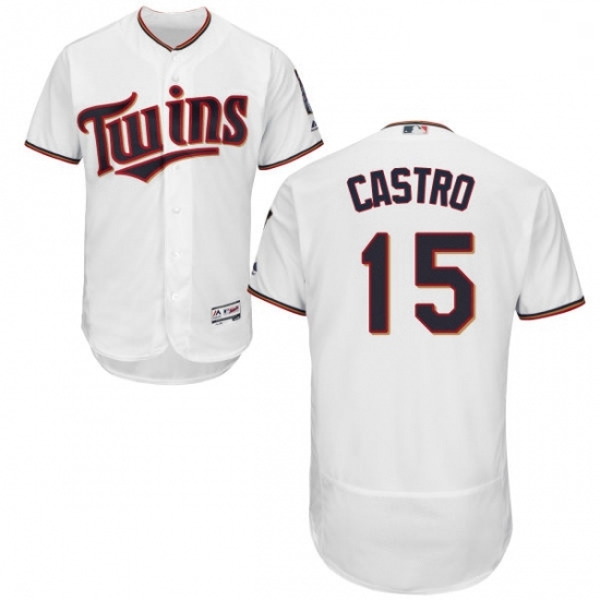 Mens Majestic Minnesota Twins 15 Jason Castro White Home Flex Base Authentic Collection MLB Jersey Mens Majestic Minnesota Twins 15 Jason Castro White Home Flex Base Authentic Collection MLB Jersey