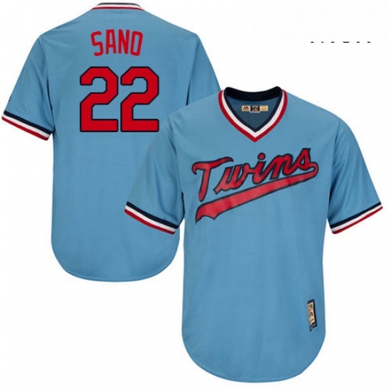 Mens Majestic Minnesota Twins 22 Miguel Sano Replica Light Blue Cooperstown MLB Jersey Mens Majestic Minnesota Twins 22 Miguel Sano Replica Light Blue Cooperstown MLB Jersey