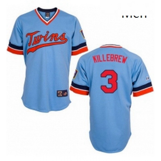 Mens Majestic Minnesota Twins 3 Harmon Killebrew Authentic Light Blue Cooperstown Throwback MLB Jersey Mens Majestic Minnesota Twins 3 Harmon Killebrew Authentic Light Blue Cooperstown Throwback MLB Jersey